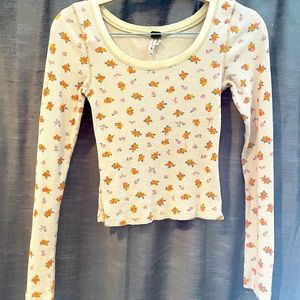 Free people cropped long sleeve shirt